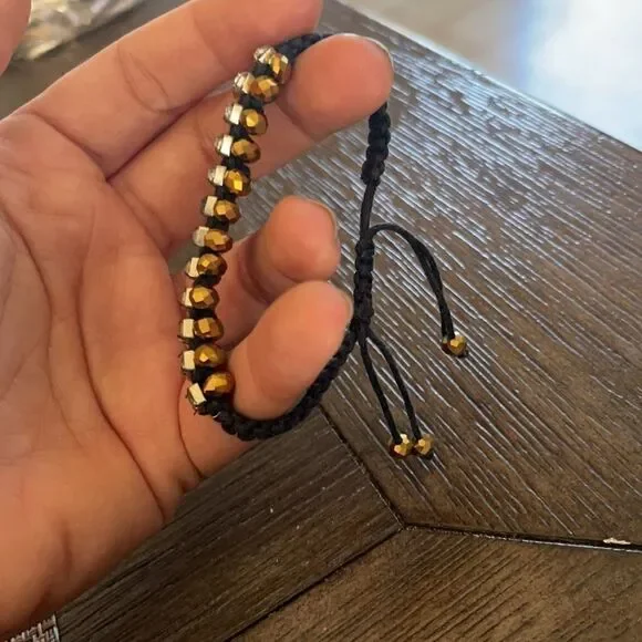 Fun Black and Gold Diamond Beach Bracelet - Picture 9 of 9